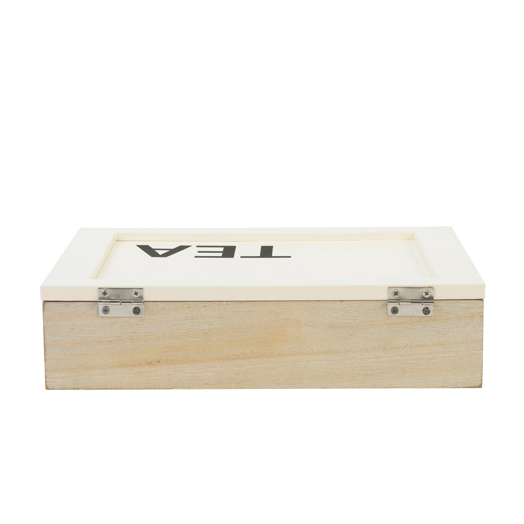 Wooden Tea Storage Box with 9 Compartments – Rustic Kitchen Organizer