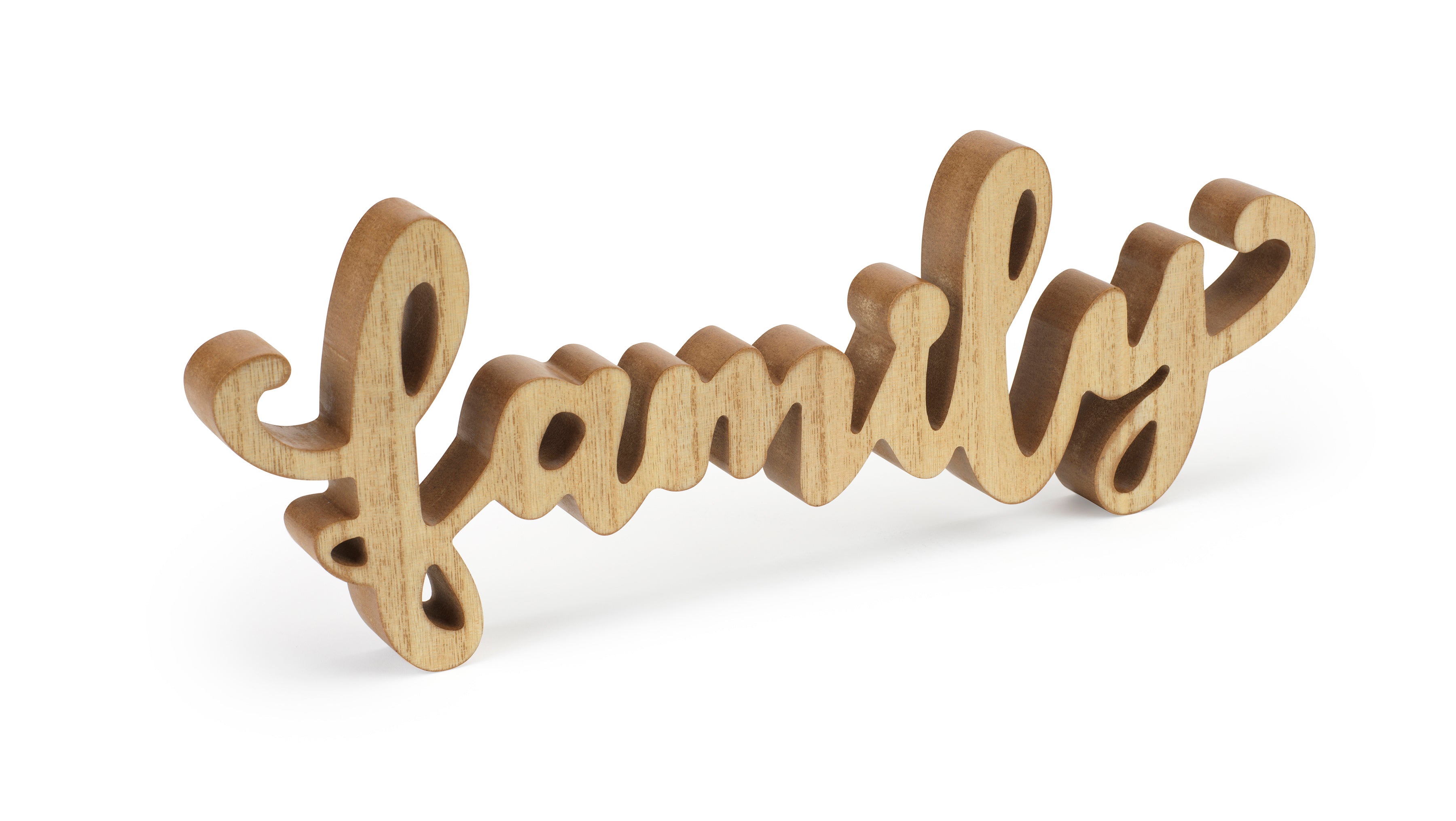 Rustic Wooden “Family” Sign – Farmhouse Style Tabletop Décor