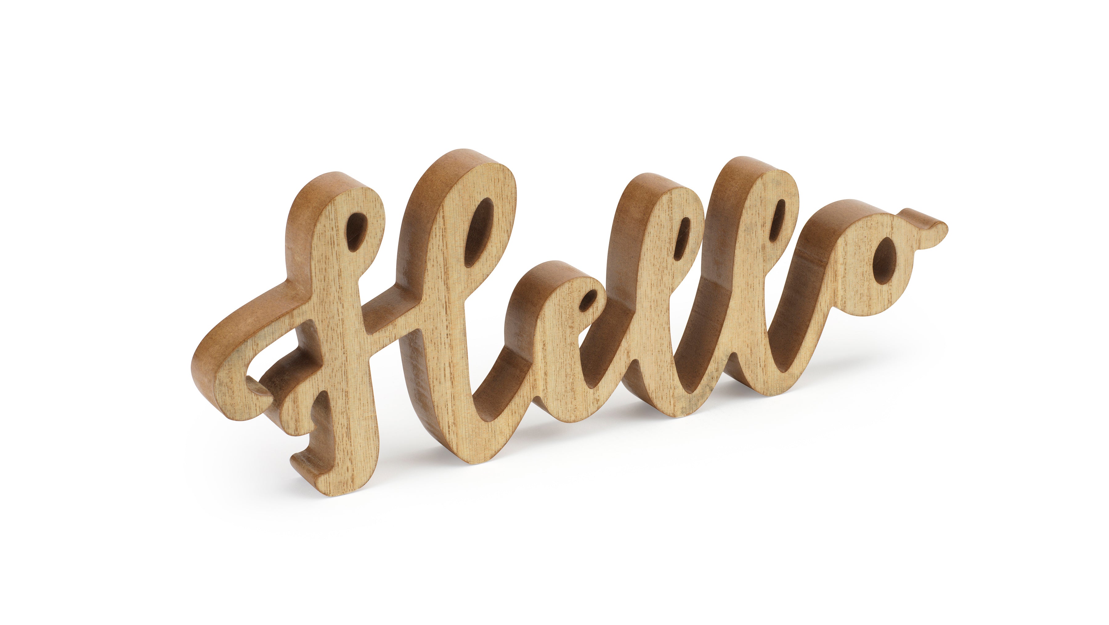 Rustic Wooden “Hello” Sign – Farmhouse Style Tabletop Décor