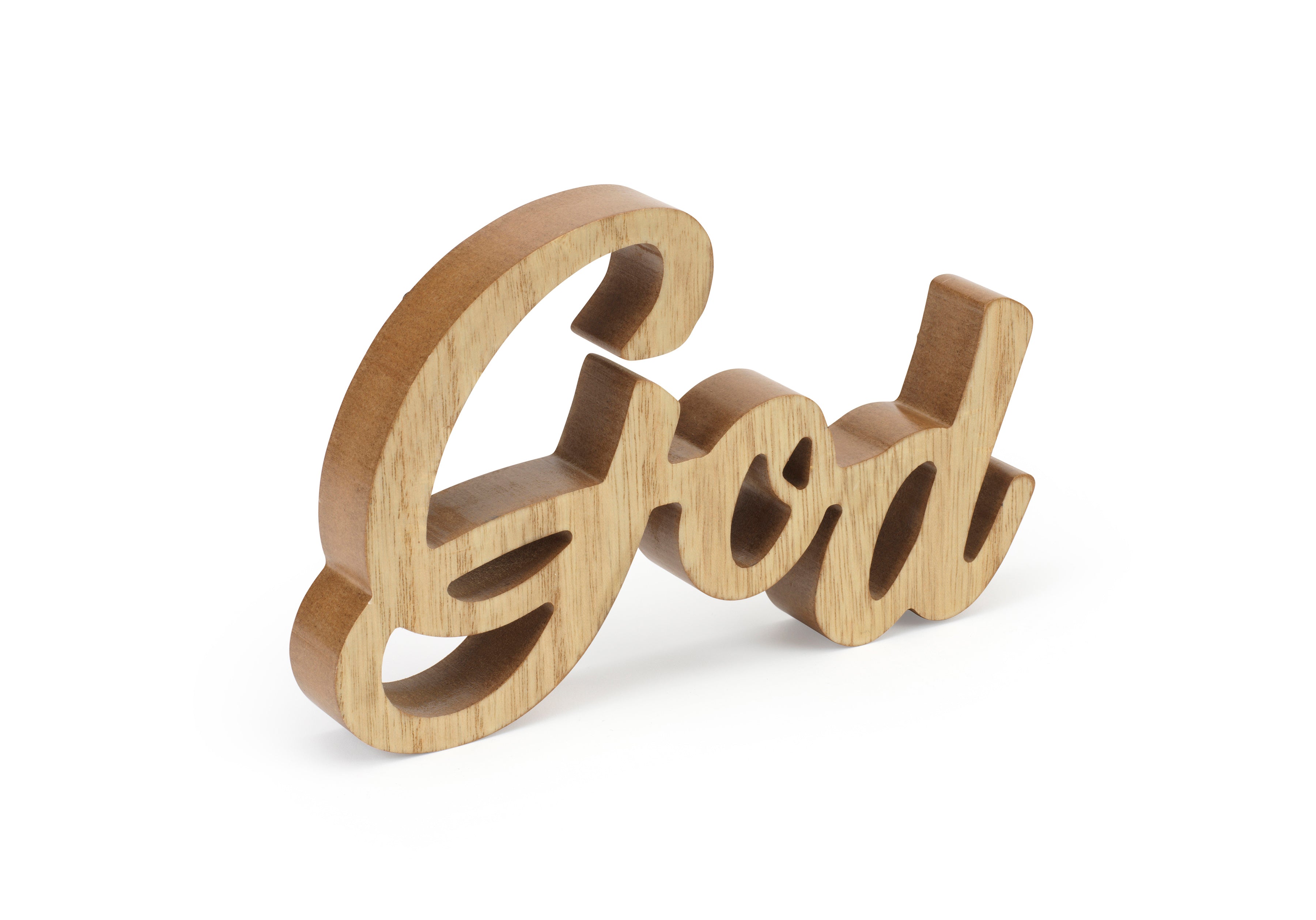 Rustic Wooden “God” Sign – Inspirational Farmhouse Tabletop Décor