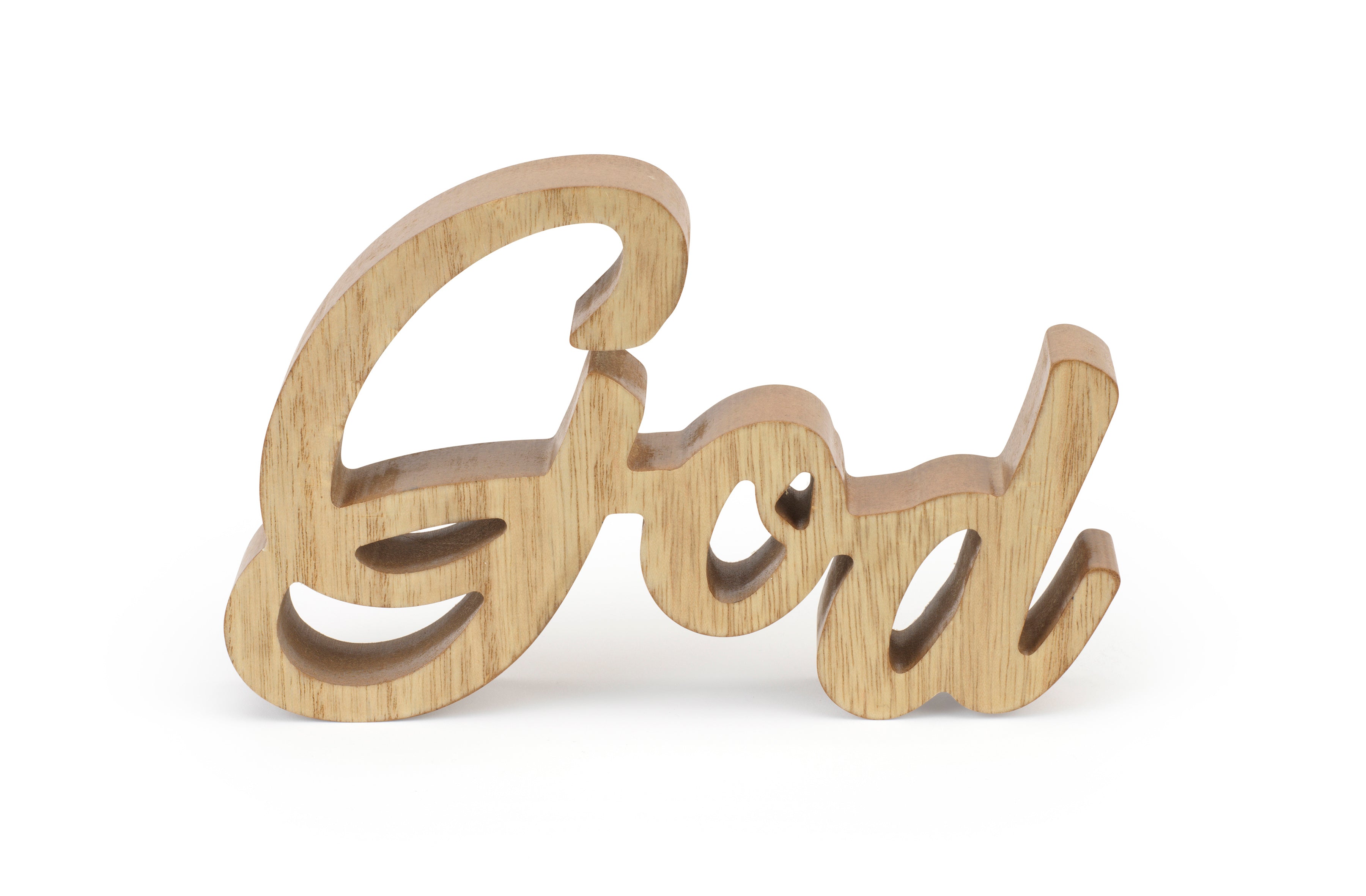 Rustic Wooden “God” Sign – Inspirational Farmhouse Tabletop Décor