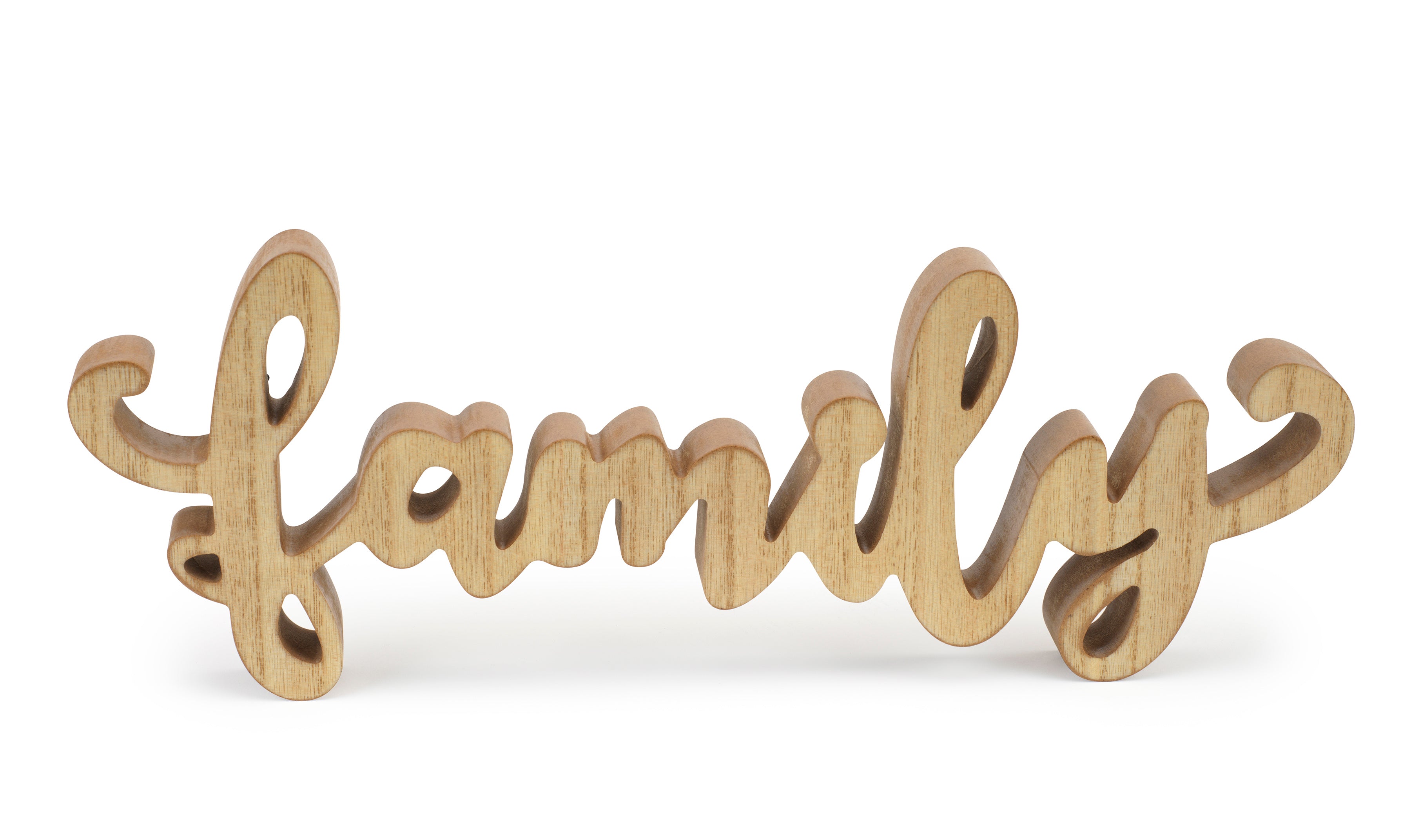 Rustic Wooden “Family” Sign – Farmhouse Style Tabletop Décor