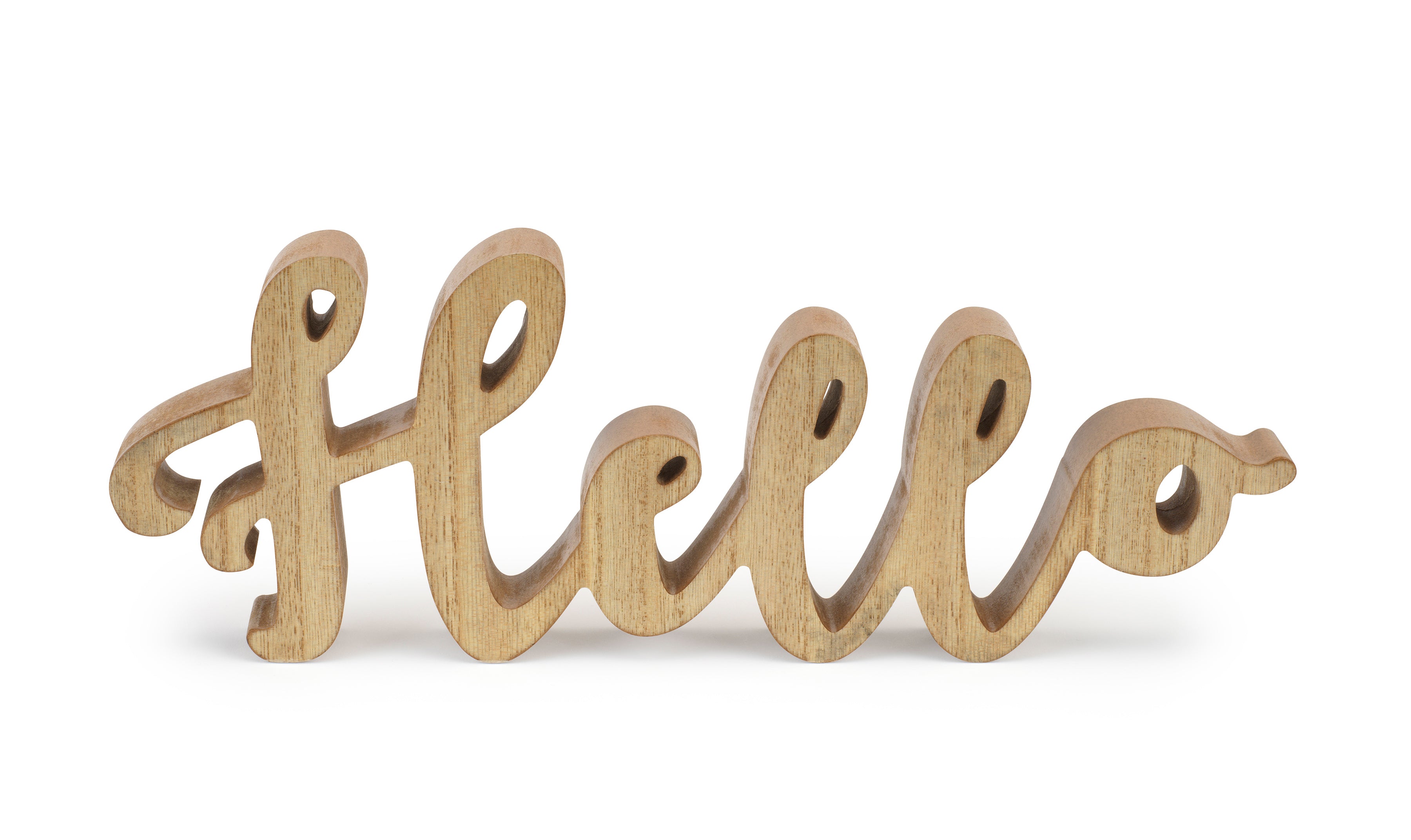 Rustic Wooden “Hello” Sign – Farmhouse Style Tabletop Décor