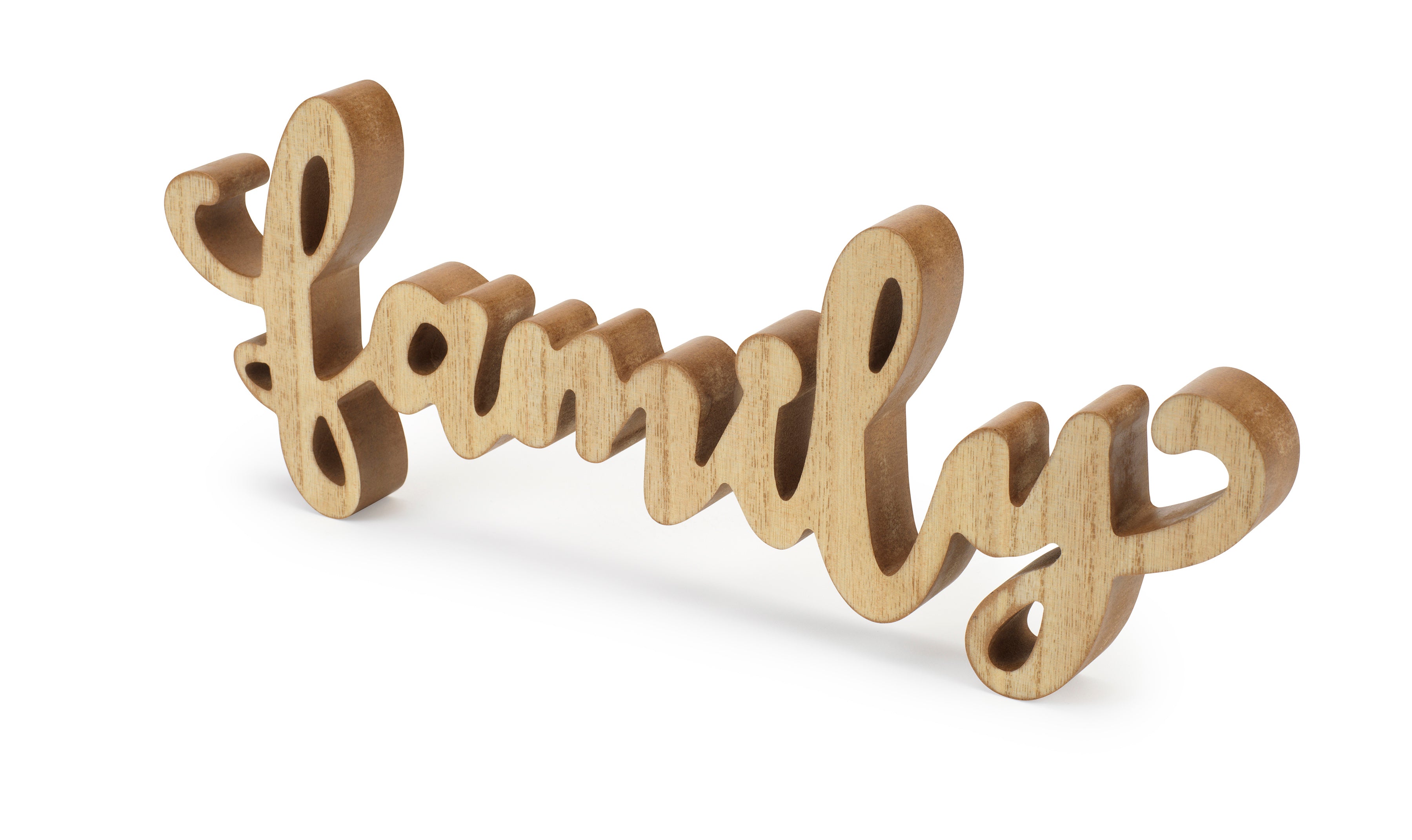 Rustic Wooden “Family” Sign – Farmhouse Style Tabletop Décor
