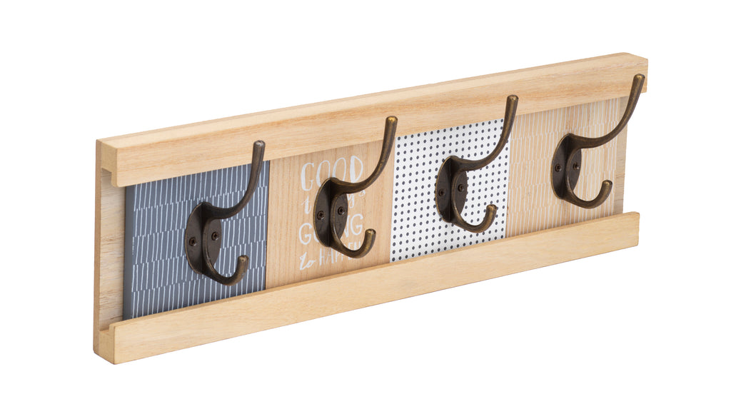 Adjustable Wooden Wall Mounted Coat Rack with Sliding Hooks – Rustic Entryway Organizer