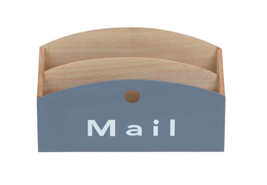 Wooden Mail Organizer with Letter Opener – Rustic Desk & Entryway Storage