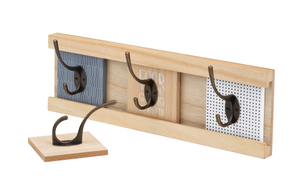 10 Street Home Wall Mount Coat Rack with 4 Adjustable Coat Hooks, for Entryway, Bedroom and Bathroom; Hat Rack, Towel Rack, Natural Wood, Easy to Install
