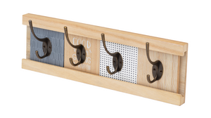 10 Street Home Wall Mount Coat Rack with 4 Adjustable Coat Hooks, for Entryway, Bedroom and Bathroom; Hat Rack, Towel Rack, Natural Wood, Easy to Install