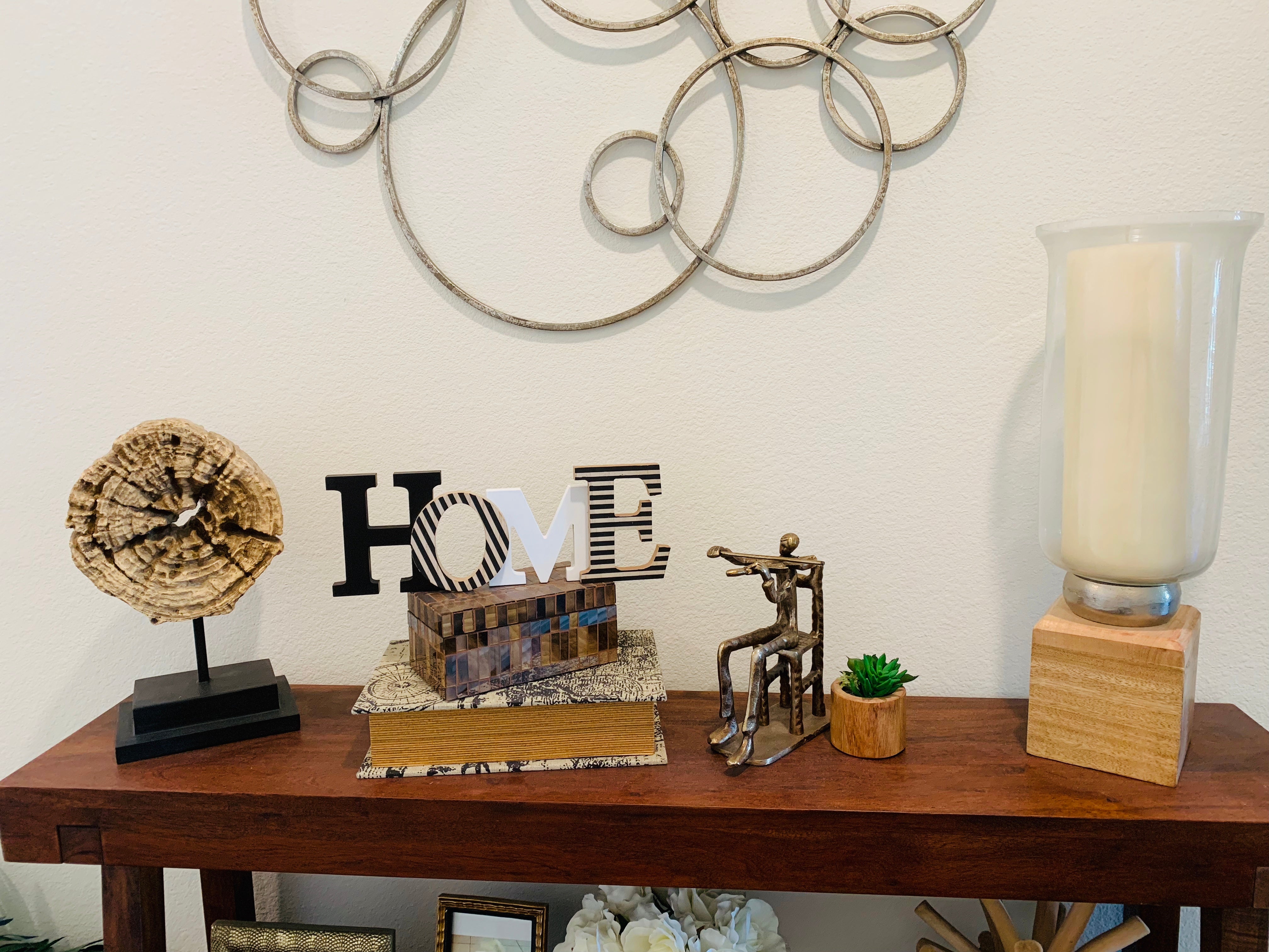 Modern Rustic Wood Home Decorative Sign, Standing or Wall Mount Cutout Word Decor, Living Room Accent, Home Letters Wood