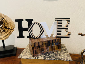 Modern Rustic Wood Home Decorative Sign, Standing or Wall Mount Cutout Word Decor, Living Room Accent, Home Letters Wood