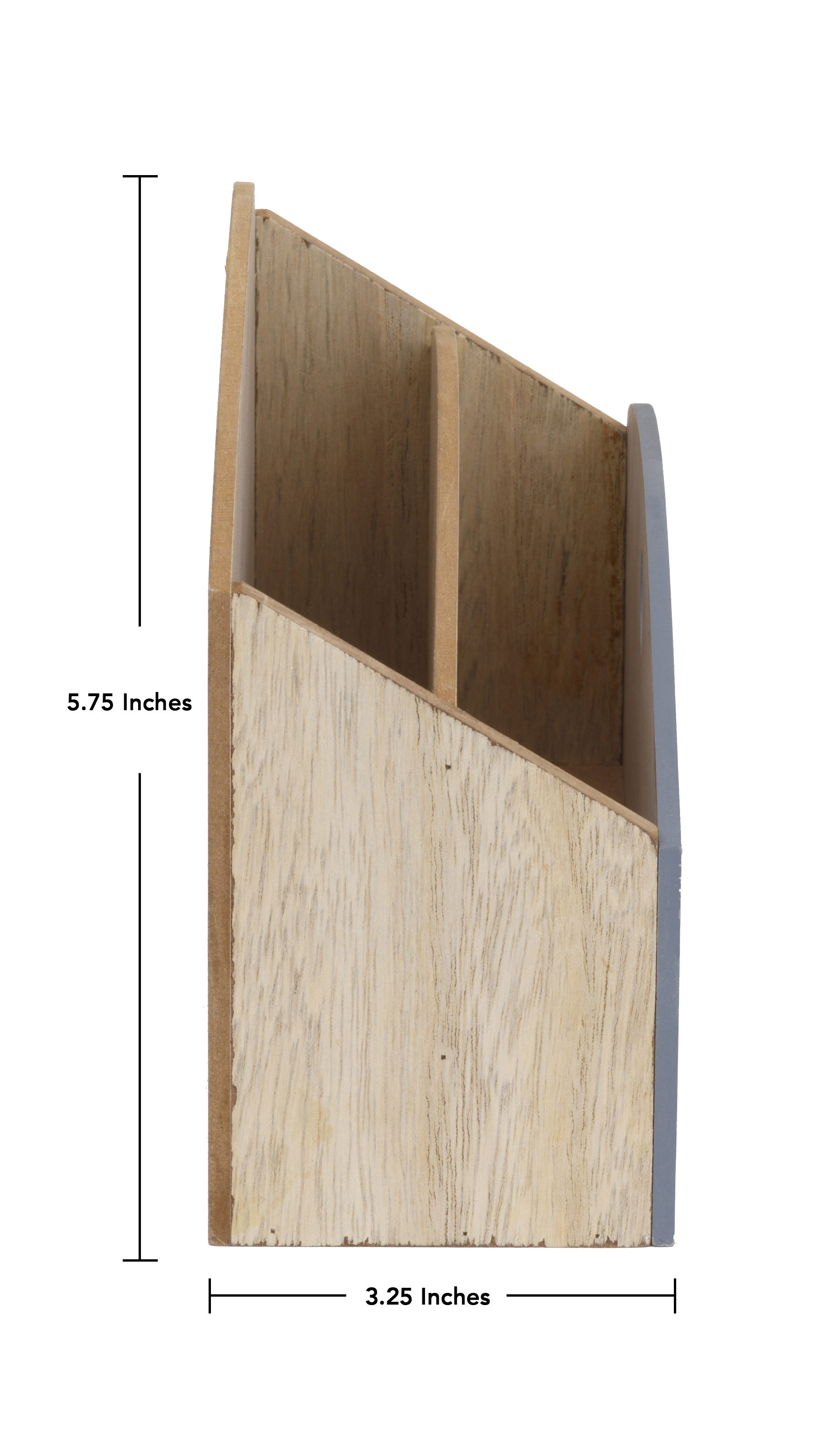 Wood Desktop Mail Organizer with Free Magnetic Letter Opener; Modern Rustic Design; Mail Sorter, Mail Holder, Letter Holder; 2-Tier Compact Design 9.5" (L) x 3.25" (W) x 5.75" (H)