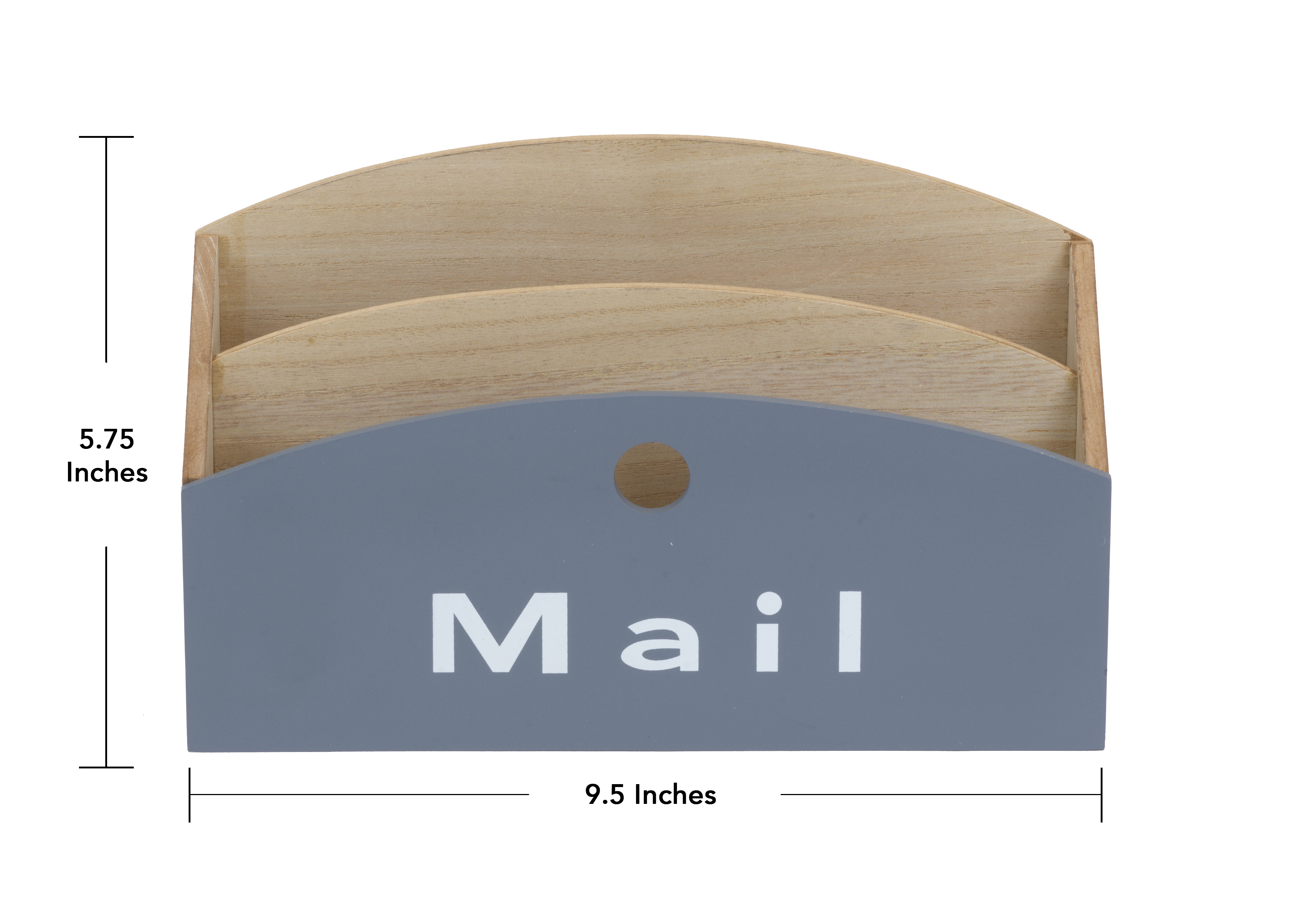 Wood Desktop Mail Organizer with Free Magnetic Letter Opener; Modern Rustic Design; Mail Sorter, Mail Holder, Letter Holder; 2-Tier Compact Design 9.5" (L) x 3.25" (W) x 5.75" (H)