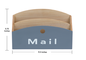 Wood Desktop Mail Organizer with Free Magnetic Letter Opener; Modern Rustic Design; Mail Sorter, Mail Holder, Letter Holder; 2-Tier Compact Design 9.5" (L) x 3.25" (W) x 5.75" (H)