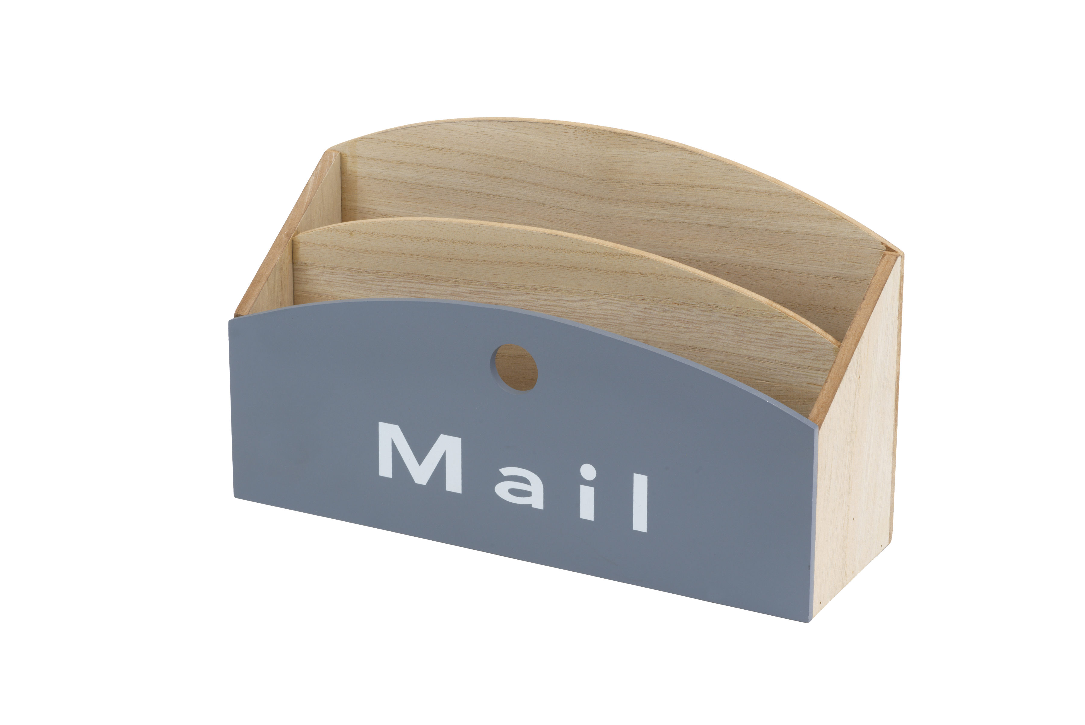 Wood Desktop Mail Organizer with Free Magnetic Letter Opener; Modern Rustic Design; Mail Sorter, Mail Holder, Letter Holder; 2-Tier Compact Design 9.5" (L) x 3.25" (W) x 5.75" (H)